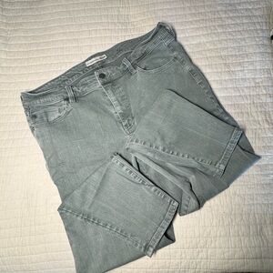 Liverpool Washed Sage Green Straight Leg Jeans